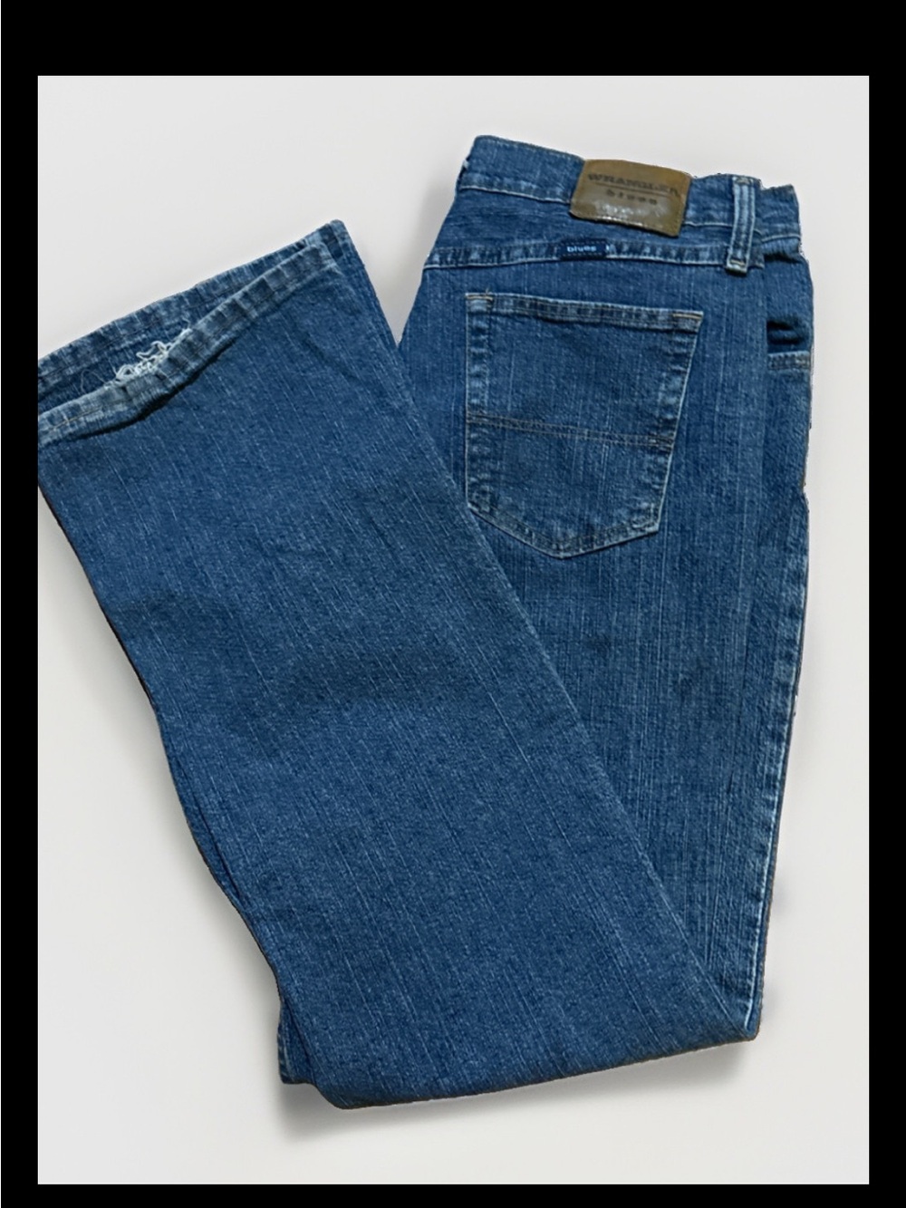 Wrangler straight leg women’s size 8 x 32 blue belt loops high-rise Mom jeans